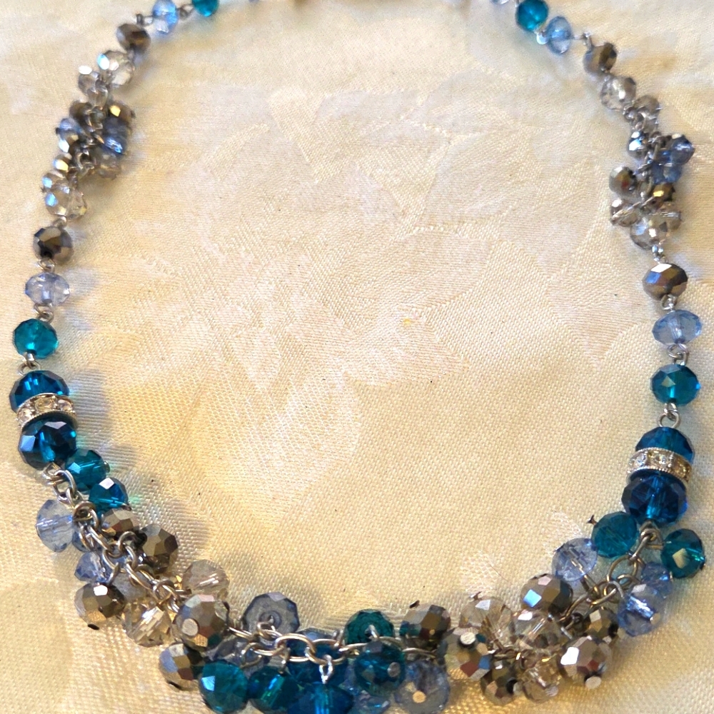 Teal & Silvertone Necklace